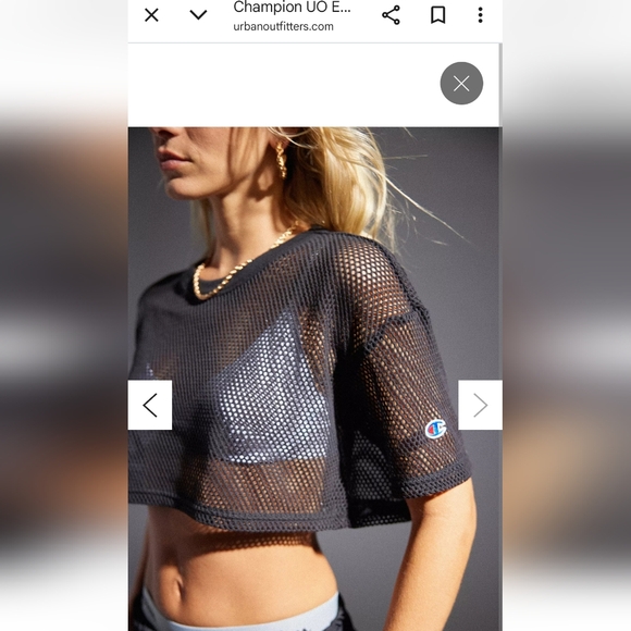 Urban Outfitters NWT Black Mesh Crop Tank Top Red Stripe Y2K Festival Unisex S/M - Picture 2 of 12